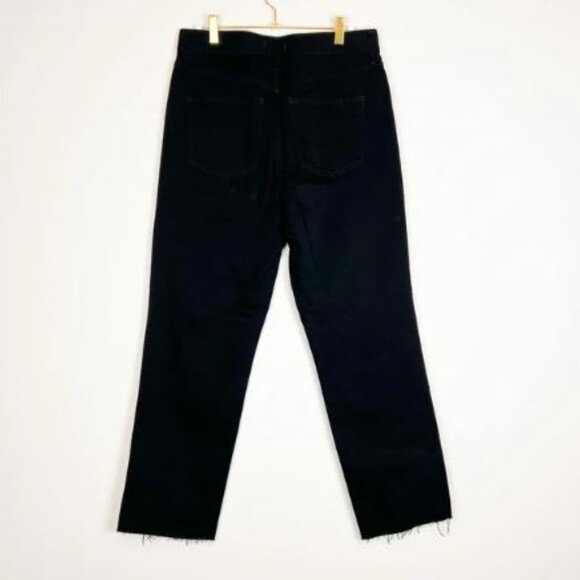 Express Straight Ankle Front High Waisted Ripped Jeans - Picture 9 of 13